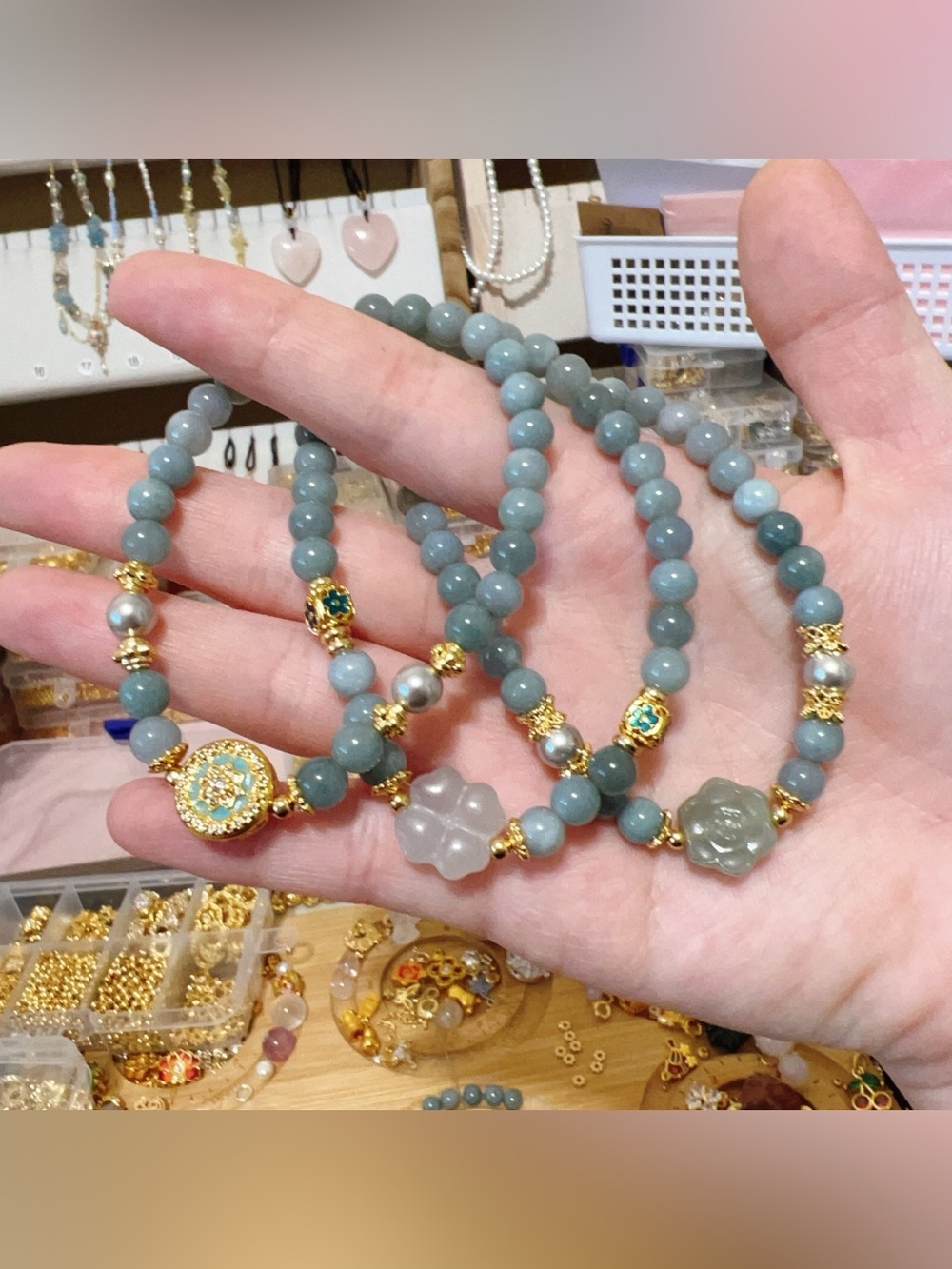 🆕 Blue water jade beads